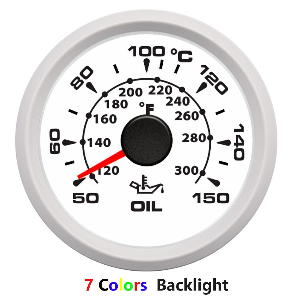 HD 52 mm Wassertemperaturanzeige 40–120 Grad Öltemperaturanzeige Messgerät Anzeige 50–150 Grad Temperatursensor 14 mm 17 mm