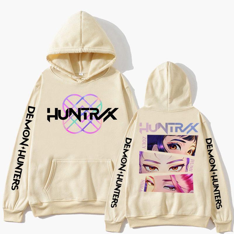 Kpop Anime Demon Hunters Huntrix Girls Hoodie Men Women Fashion Aesthetic Sweatshirt Oversized Fleece Y2k Long Sleeve Streetwear