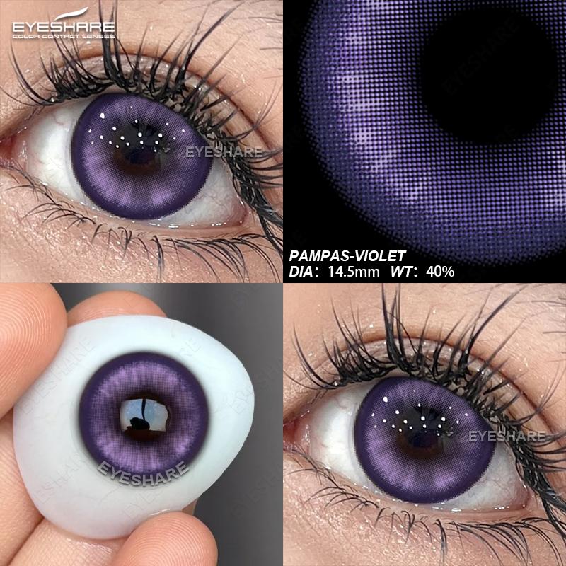 Eyeshare Cosplay Color Contact Lenses for Eyes Anime Purple Eyes Contacts Lenses Colorful Makeup Eyes Lenses Yearly 2pcs/pair
