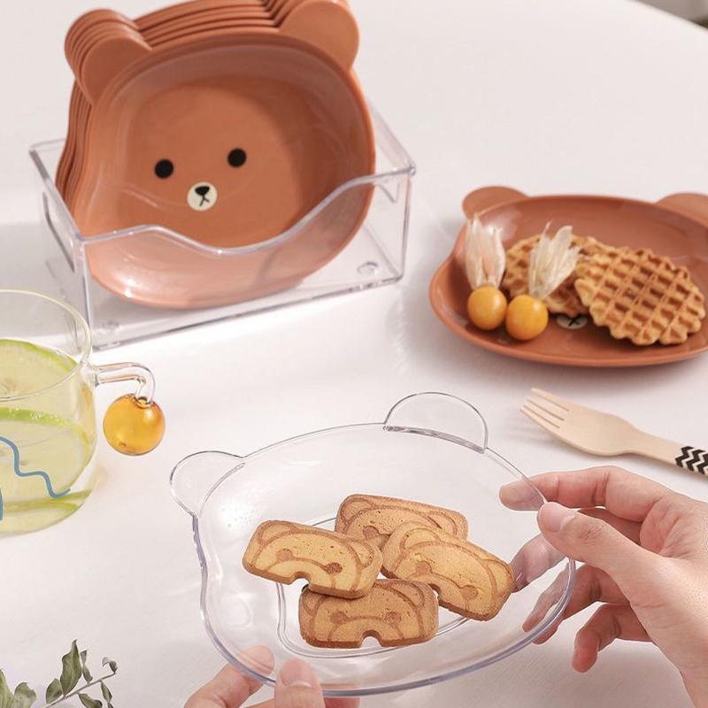 Little Bear Dinner Plate Cartoon Shape Bear Spit Bone Dish Desktop Trash Tray Snack Food Residue Fruit Plate Kitchen Tableware