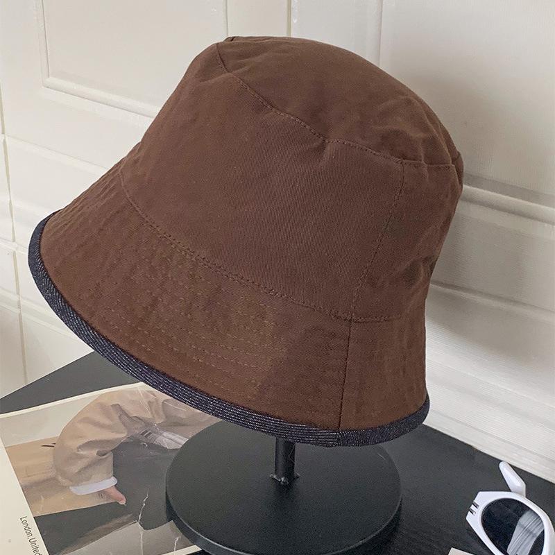 Women's Korean Reversible Denim Fisherman Hat - Spring/Autumn Fashion Versatile Slimming Bucket & Warm Beanie