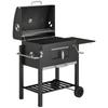 Charcoal Grill, with Height-Adjustable Coal Pan - Black