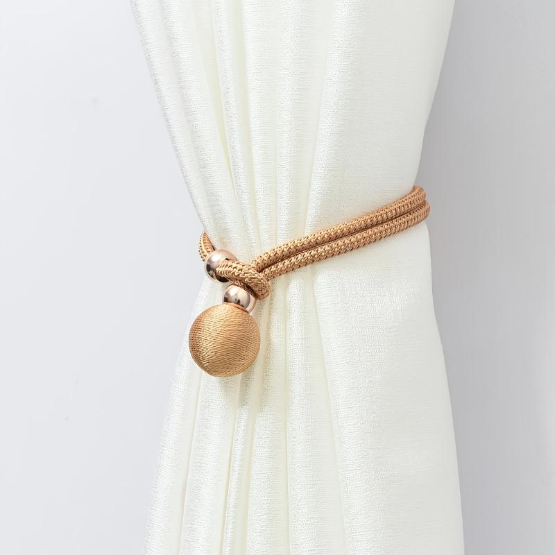 1 pair of hole-free egg-shaped curtain hooks, adjustable curtain straps, light luxury and simple binding ropes and straps