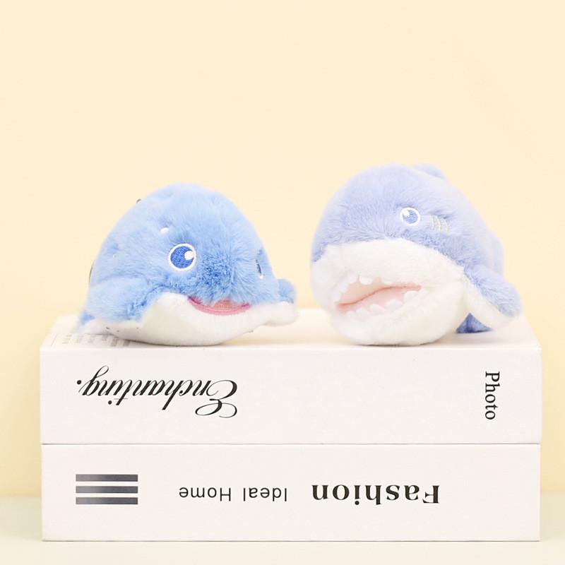 Adorable Marine Animal Plush Keychain 12cm Cute Shark Whale Dolphin Stuffed