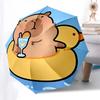 Capybara Themed Travel Umbrella-8 Ribs Automatic Opening and Closing, Portable Folding Design, Compact and Stylish Umbrella Suitable for Out