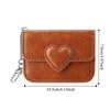 PU Leather Card Holder Heart Shaped Small Wallet Cute Car Key Chain  Women