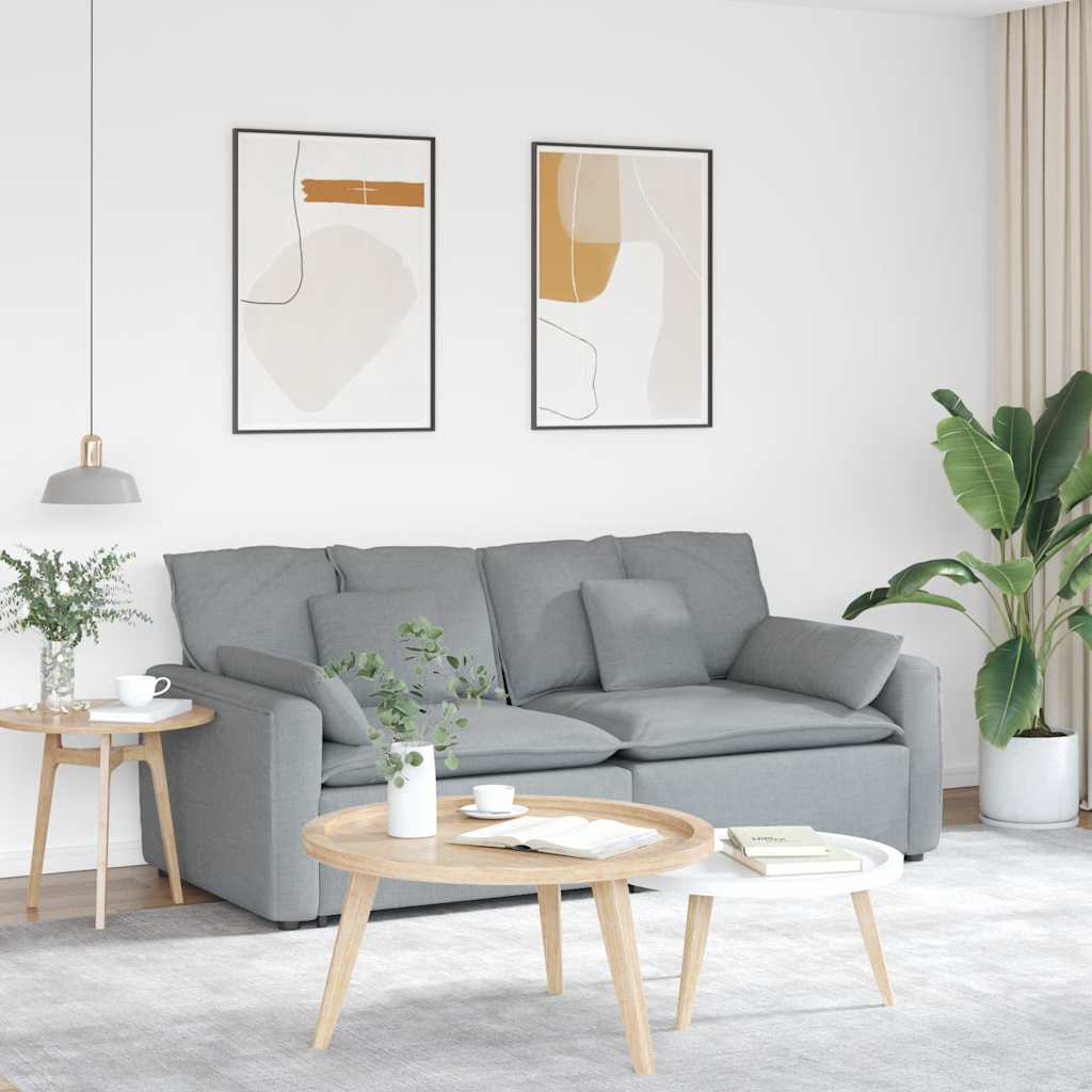 Modular Sofa with Cushions Light Grey