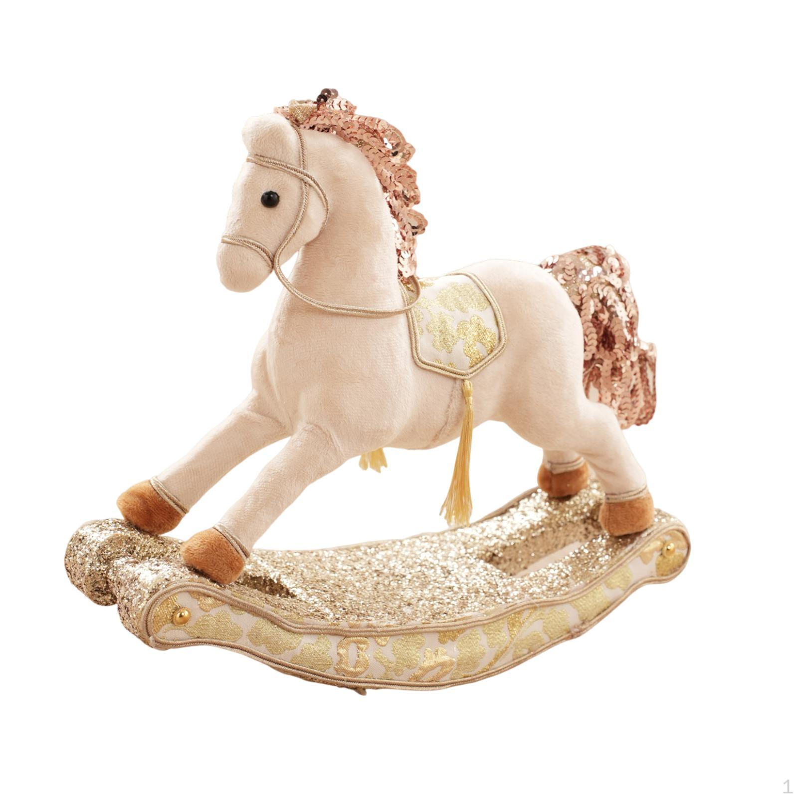

Horse Figurine Foam Crafts Ornament Gift Rocking Statue Animal Sculpture for Bookshelf