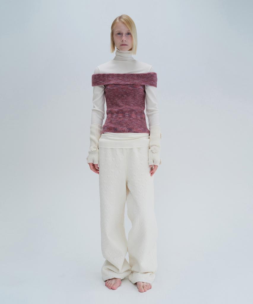 Daiaegeuneol Brushed Off Shoulder Knit (Purple)