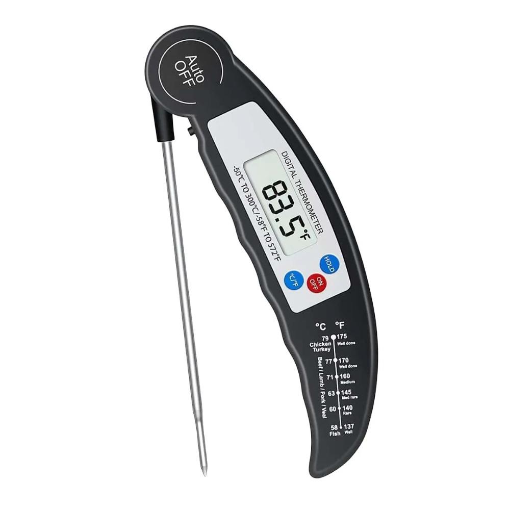 Kitchen Food Thermometer Foldable Probe BBQ Grill Oven Temperature Measurement Tool, Suitable for Meat Water Milk Cooking