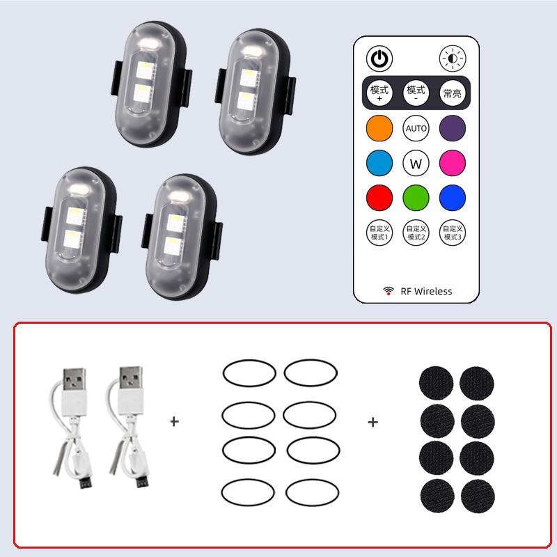Motorcycle Aircraft Lights RGB Led Aircraft Strobe Drone Cycle for Night Flying Flashing Position Wireless Warning Signal Light