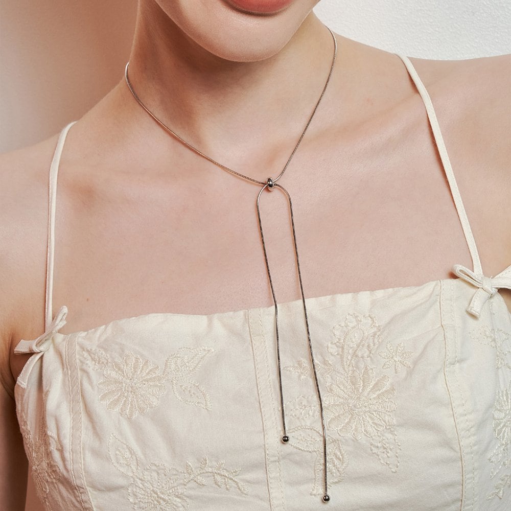 [Hei] Tie Silicone Ball Necklace