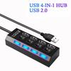 4-port USB Hub One To Four Splitter Hub Plug And Play With Independent Switch Small Socket Hub USB 4 Port Splitter For PC Laptop