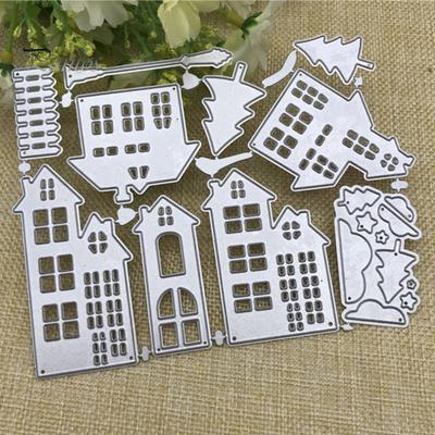 Fustella per Edificio Cittadino Casa Scrapbooking Stampa a Rilievo Modello Carta Biglietto Album Decor
