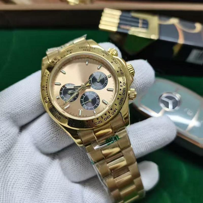 Orologio Meccanico Automatico Cronografo Universo Uomo Serie Daytona Laojia Verde Oro