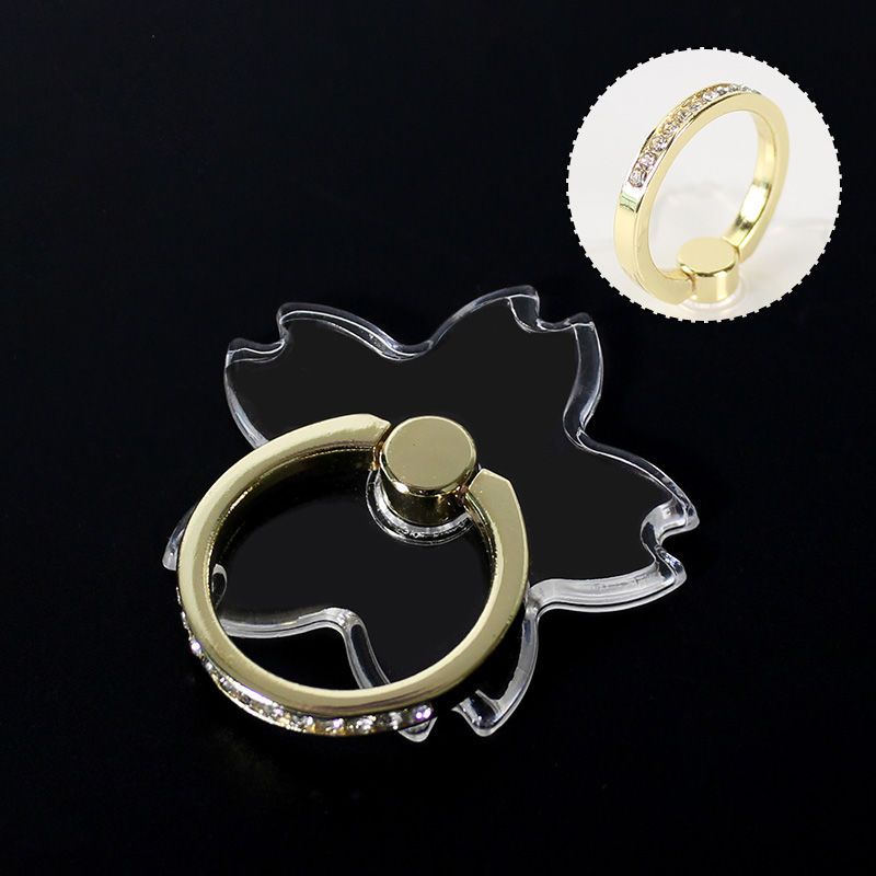 

Transparent Sakura Finger Ring Mobile Phone Holder for Samsung iPhone Accessories Car Mount Universal Stand Smartphone Support