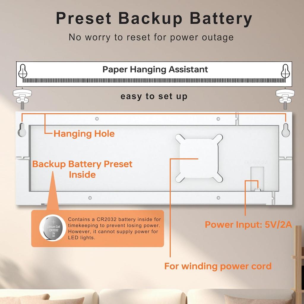 JALL 16" Large Digital Wall Mount Clock, Count Down Timer, Alarm, Big LED, 8 RGB Color, DST, Temperature for Living Room Classroom Desk, Xmas,