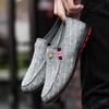 New Men's Cloth Shoes Trendy Versatile Bean Bean Shoe Casual Non Slip Flats Outdoor Comfortable Male Walking Shoes Homme