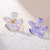 Adjustable Enamel Flower Ring's for Women Girls Stainless Steel Open Rings Waterproof Jewelry Party Valentine's Day Gifts
