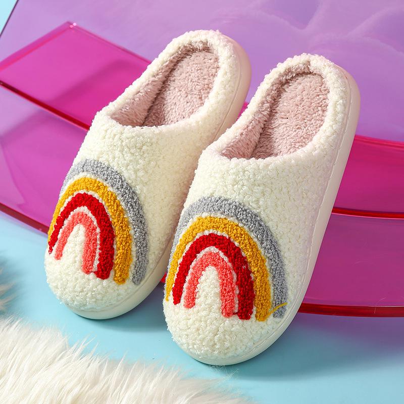 Couple's Thick-Soled Cotton Slippers: Women's and Men's Wear-Resistant, Warm Winter Home Footwear