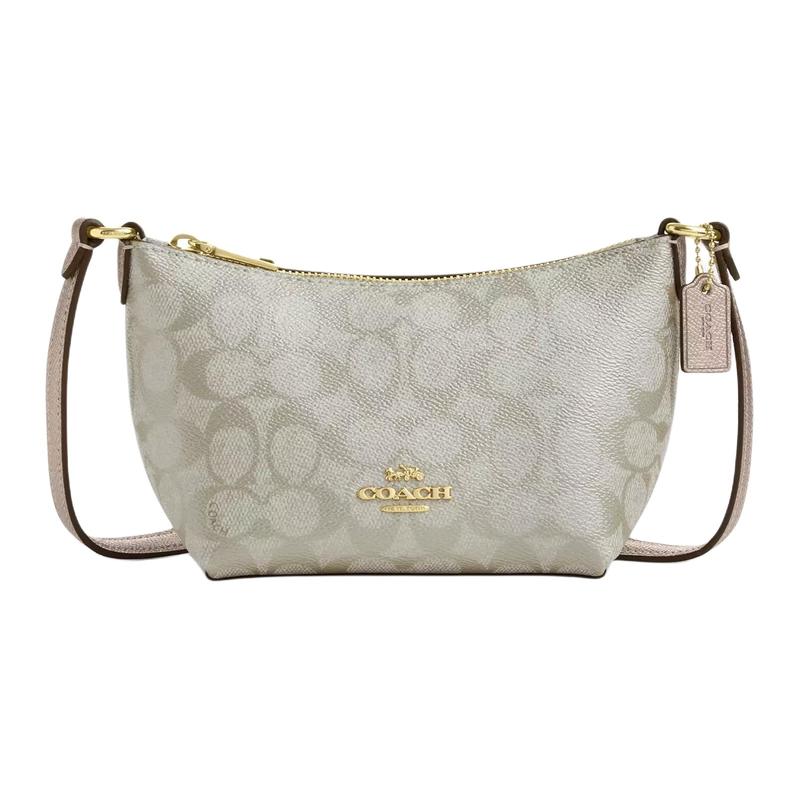 

COACH Zip Top Crossbody 15 Classic Presbyopia Zipper Closure Coated Canvas Shoulder Crossbody Bag Mini Women Champagne коричневий