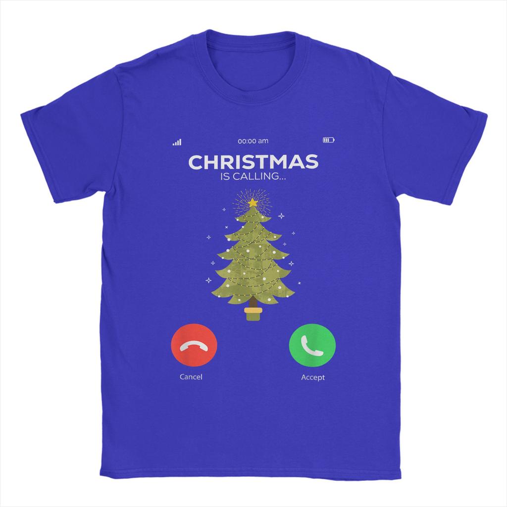 Weihnachten ruft Weihnachts-Pyjama Lustiger Weihnachtsbaum Herren T-Shirts Lustige T-Shirts Kurzarm O-Ausschnitt T-Shirts Sommer Tops