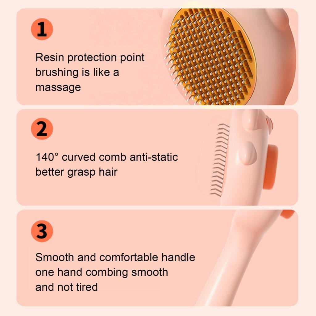 Yousheng Pet Slicker Brush Self Cleaning Shedding Brush Cat Floating Hair Removal Massage Comb Pet Grooming Accessory for Dogs Cats