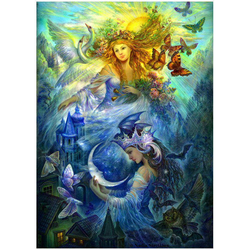 Buy 5D Diy Diamond Painting "Sun and Moon Goddess" Cross Stitch Diamond