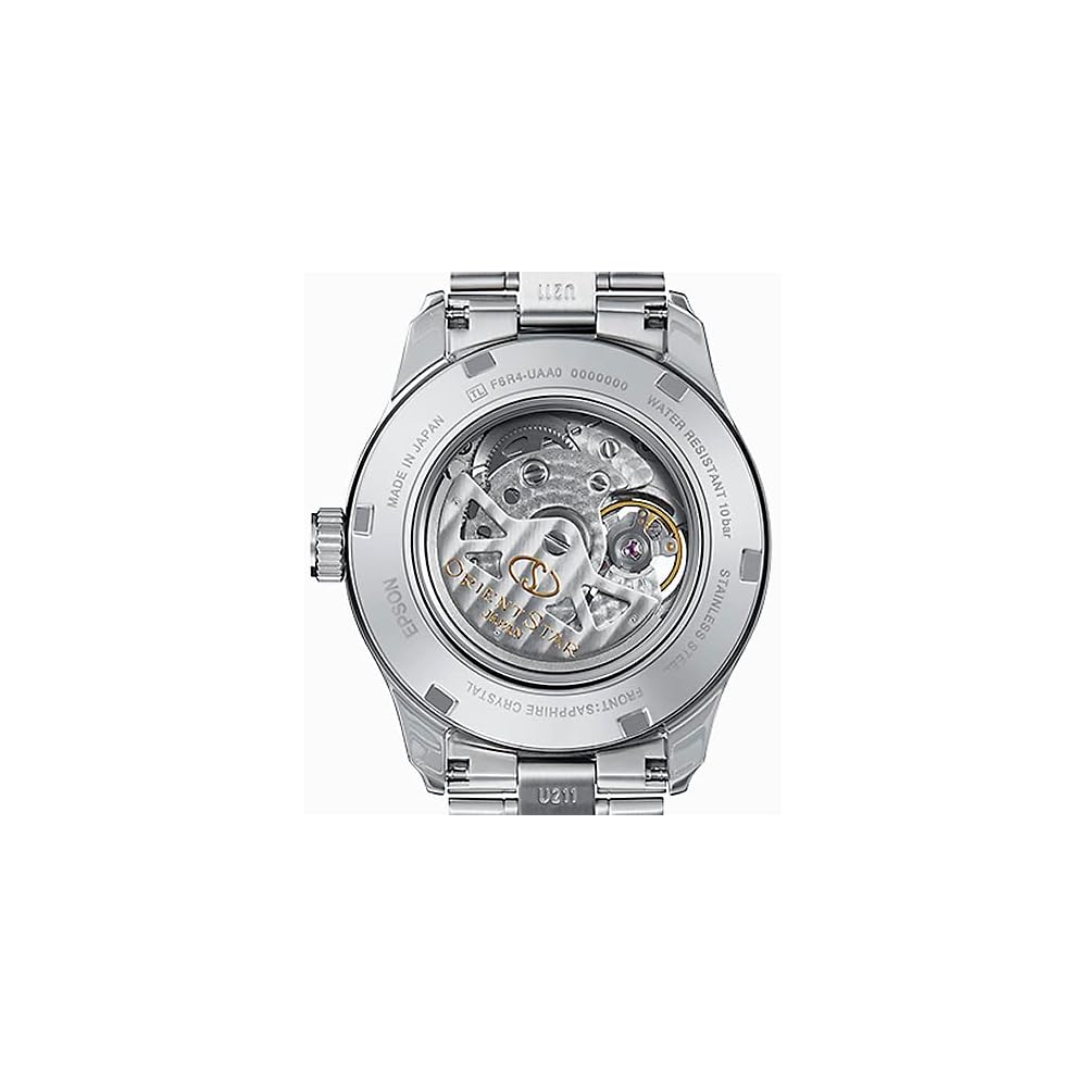 Orient Star RK-AT0004S Men's Automatic Watch, Semi-Skeleton, Mechanical, Made in Japan, with 2-Year Manufacturer's Warranty, Open Heart, White, Silver