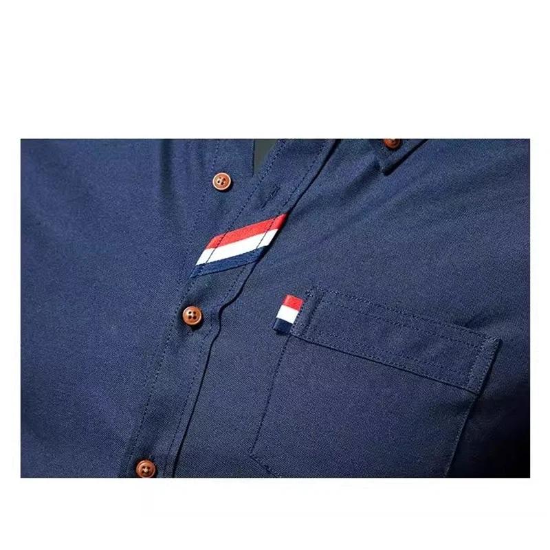 Men's Long-Sleeve Shirt With Colorful Stripes Casual Business Wear