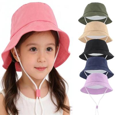 Chapeau de soleil pour bébé 2026: Sechage Rapide, Respirant, Chapeau Seau de Plage Printemps/Eté, Couleurs Unies & Macaron pour 0-3 Ans