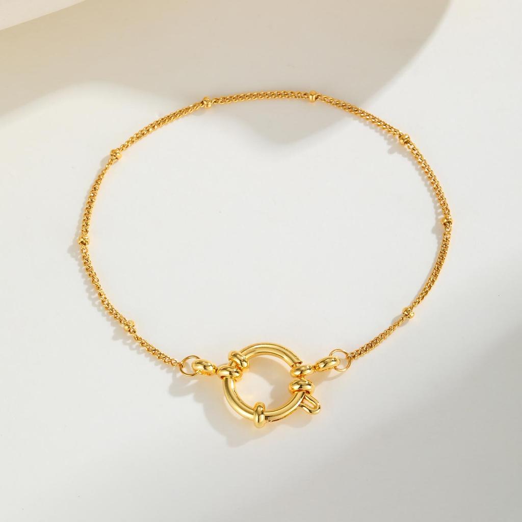 Paperclip Chain Choker Necklace, Women's Stainless Steel Spring Buckle Penddant Necklace, Waterproof 18k Gold Plated Jewelry