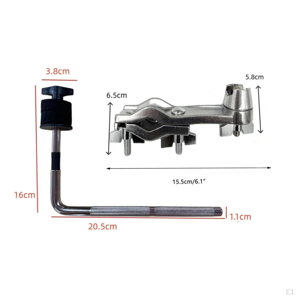 Drum Hardware Extension Clamp HeavyDuty Cymbals Arm Holder Rod Adjustable LRod Mount for