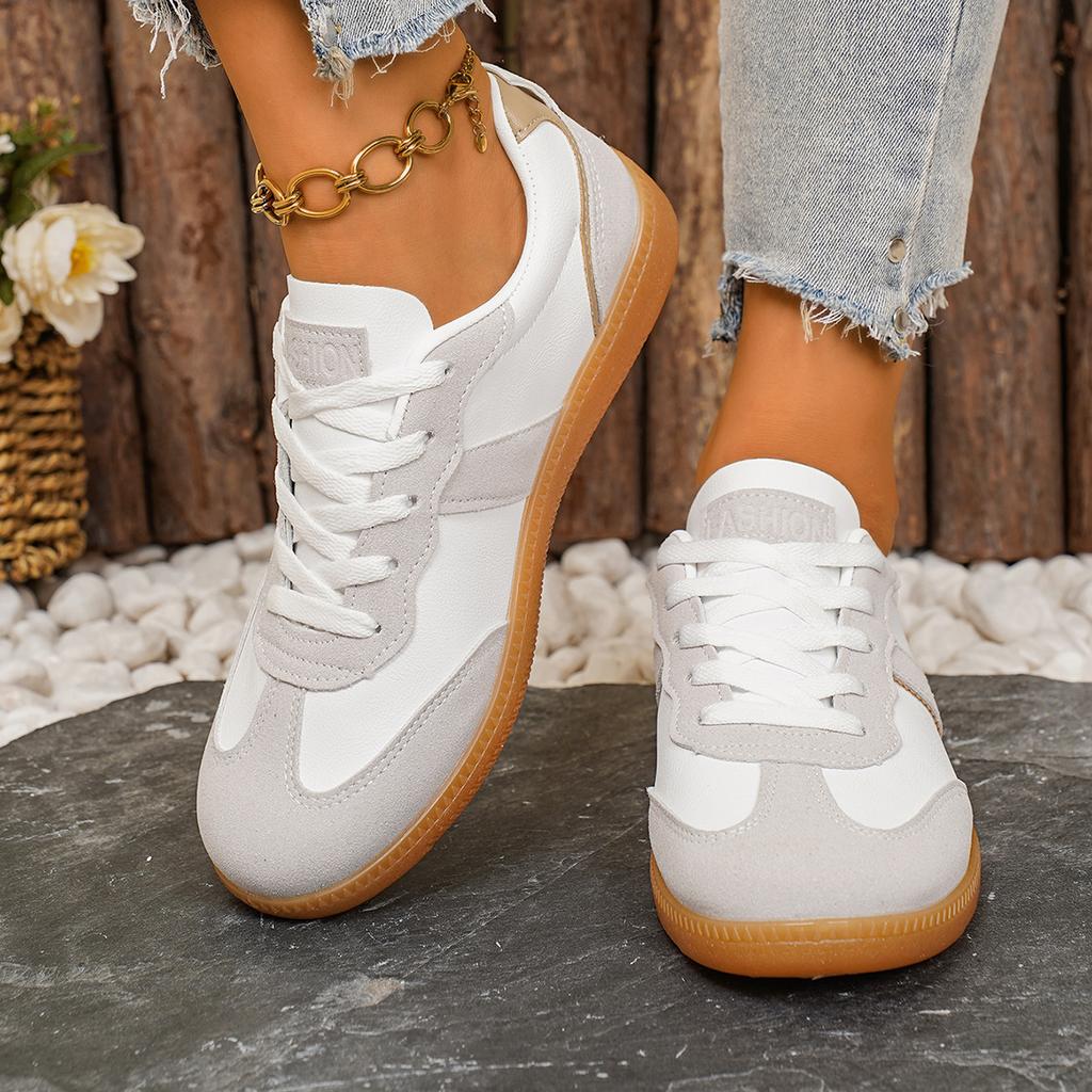 Fashion Women's Sneakers 2025 New Genuine Leather Ladies Moral Training Shoes Casual Spring Flat Shoes Women