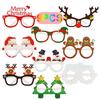 Christmas 3D Paper Decorative Glasses For Children 9 Pieces/Set Frame Cartoon Pattern Design Party Christmas Paper Glasses Frame