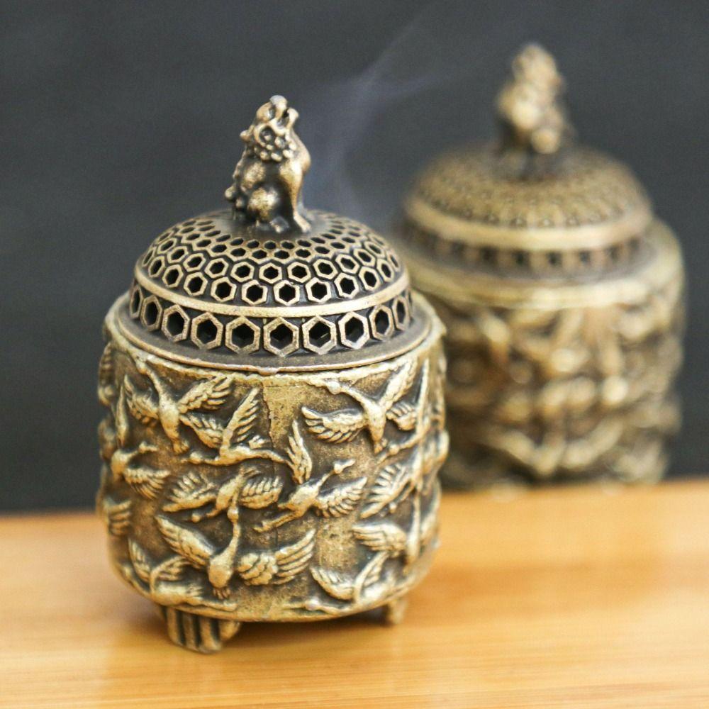 

Antique Tripod Zinc Zinc Alloy Incense Tray Tripod Buddha Incense Tray Crane Incense Holder Desktop