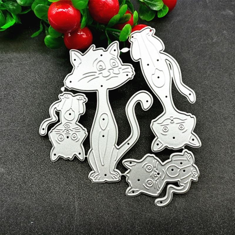 Cute Cats Metal Cutting Dies Handmade Crafts DIY Scrapbooking Embossing Supplies for Children Kids Girls