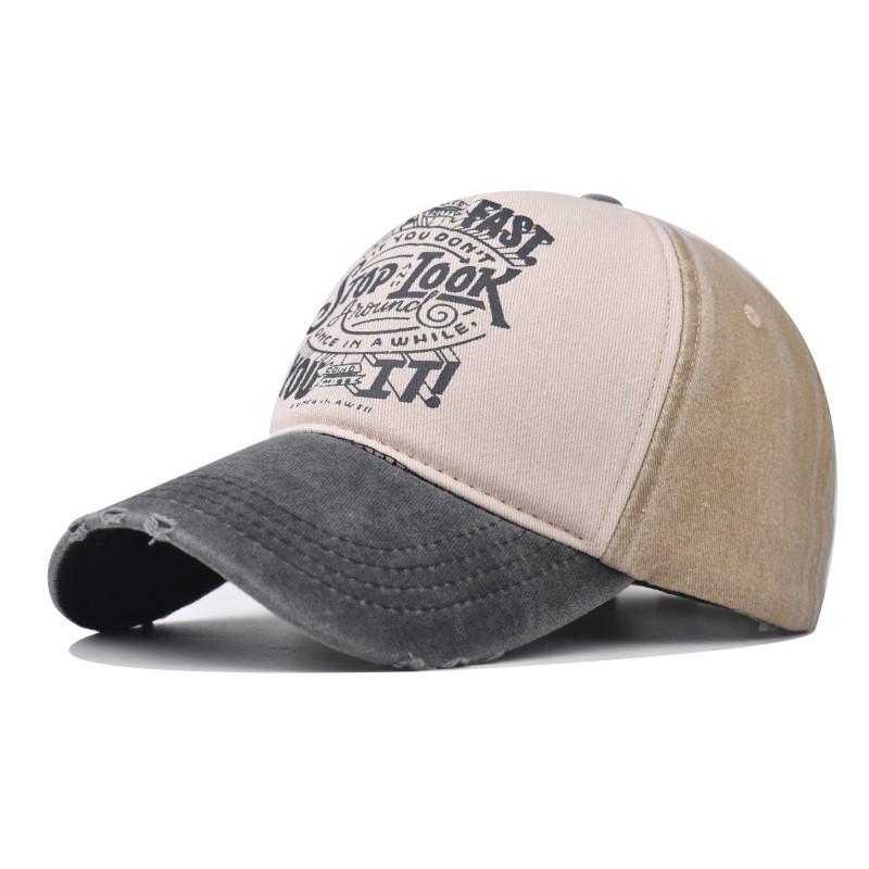 Washed Cap Baseball Old Letters Printed Cap Cotton Sunshade Material