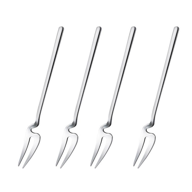Набор из 4 милых вилок для фруктов, шпажек и десертных пик из нержавеющей стали 304: Креативный бытовой стиль