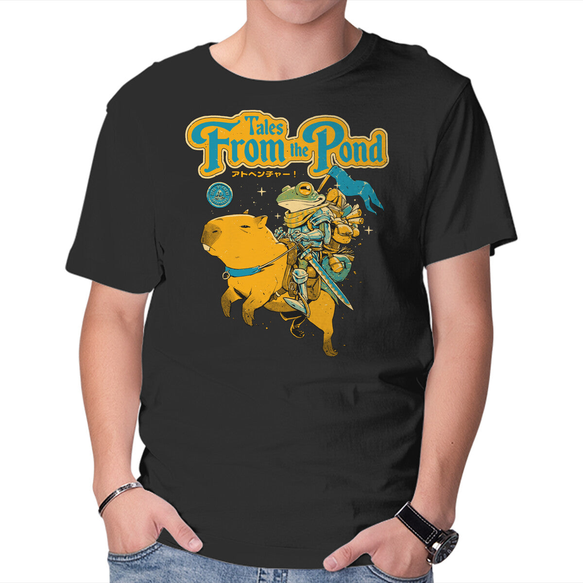 Unisex Crew Neck T-Shirt Tales From The Pond Graphic Short Sleeve Casual Tee XL