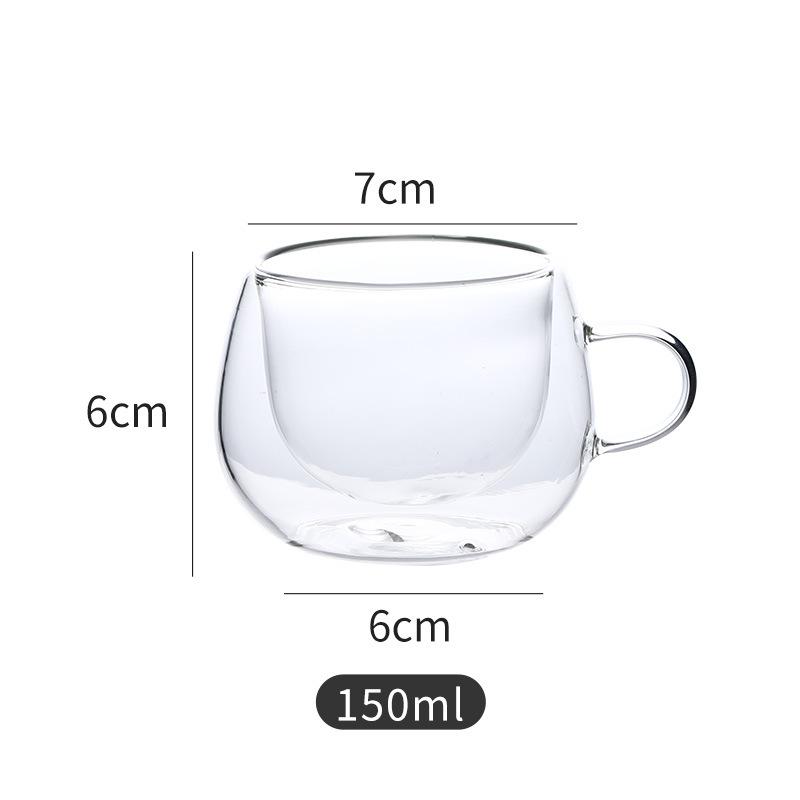 Frühstück Milchbecher transparent hitzebeständig doppelwandig Glas Wasserbecher Kaffee Hochborosilikat mit Griff Glas Teetasse