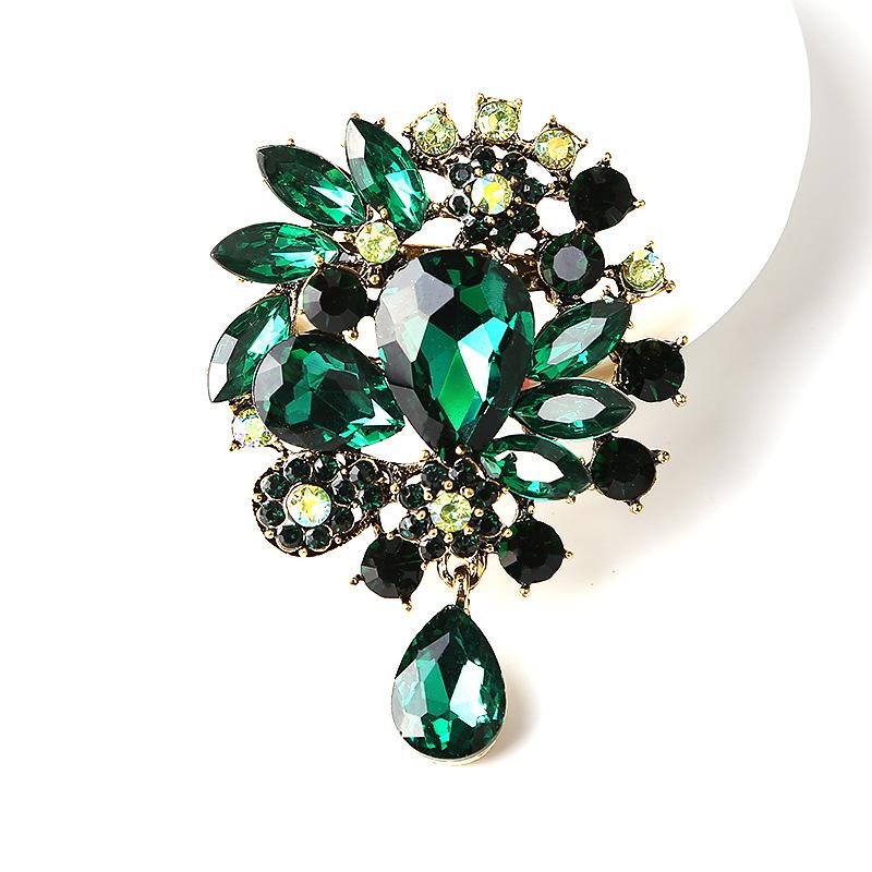 SKEDS Rhinestone Luxury Flower Brooch Pin For Women Elegant Crystal Pendant Wedding Party Jewelry Creative Brooches Pins Gift