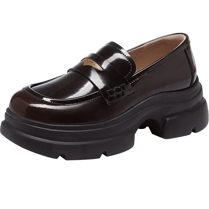 Camel Women s Retro Platform Loafers 40