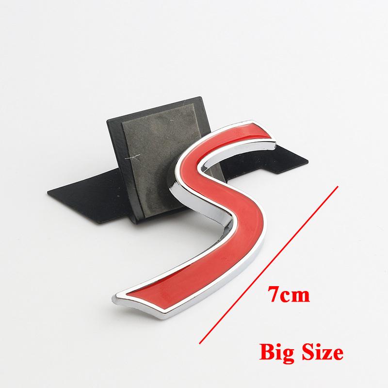 3D ABS Chrome Black  Cooper S Emblem Letters Car Rear Trunk Badge Self-adhesive Sticker Accessories