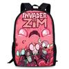 Zim Dib Invader Gaz Cartoon Animated Character Printed Backpack Children
