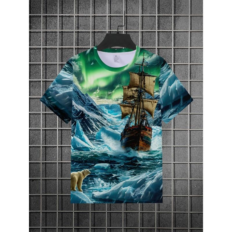 Men's 3D All-Over Print T-Shirt - Meditating Elephant Deity on for Lotus with Radiant Aura,