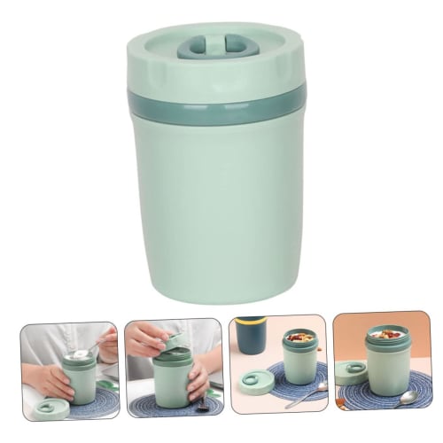 COHEALI Microwaveable Soup Cup with Lid, Portable Breakfast Cup, Food Container, Drink Container, Kids Lunch Container, Double-Walled Design, Heat Ins