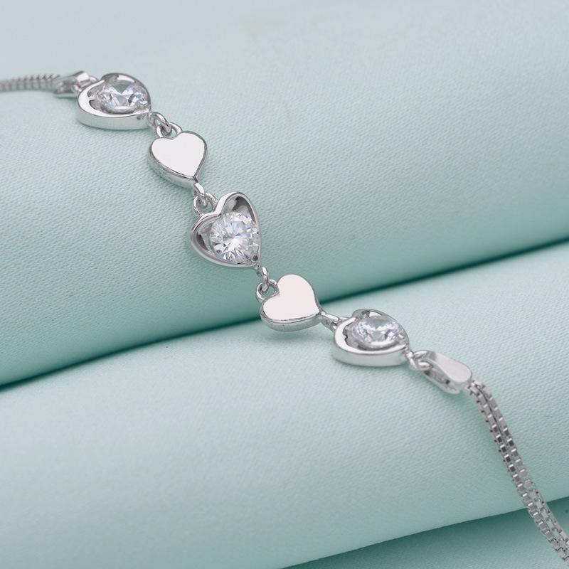 Lindon Damen-Armband aus 925er-Sterlingsilber, Zirkon-Schmuck, geometrische Perlenkette, Gliederarmband, modisch, feines Hochzeitsgeschenk für Freundin