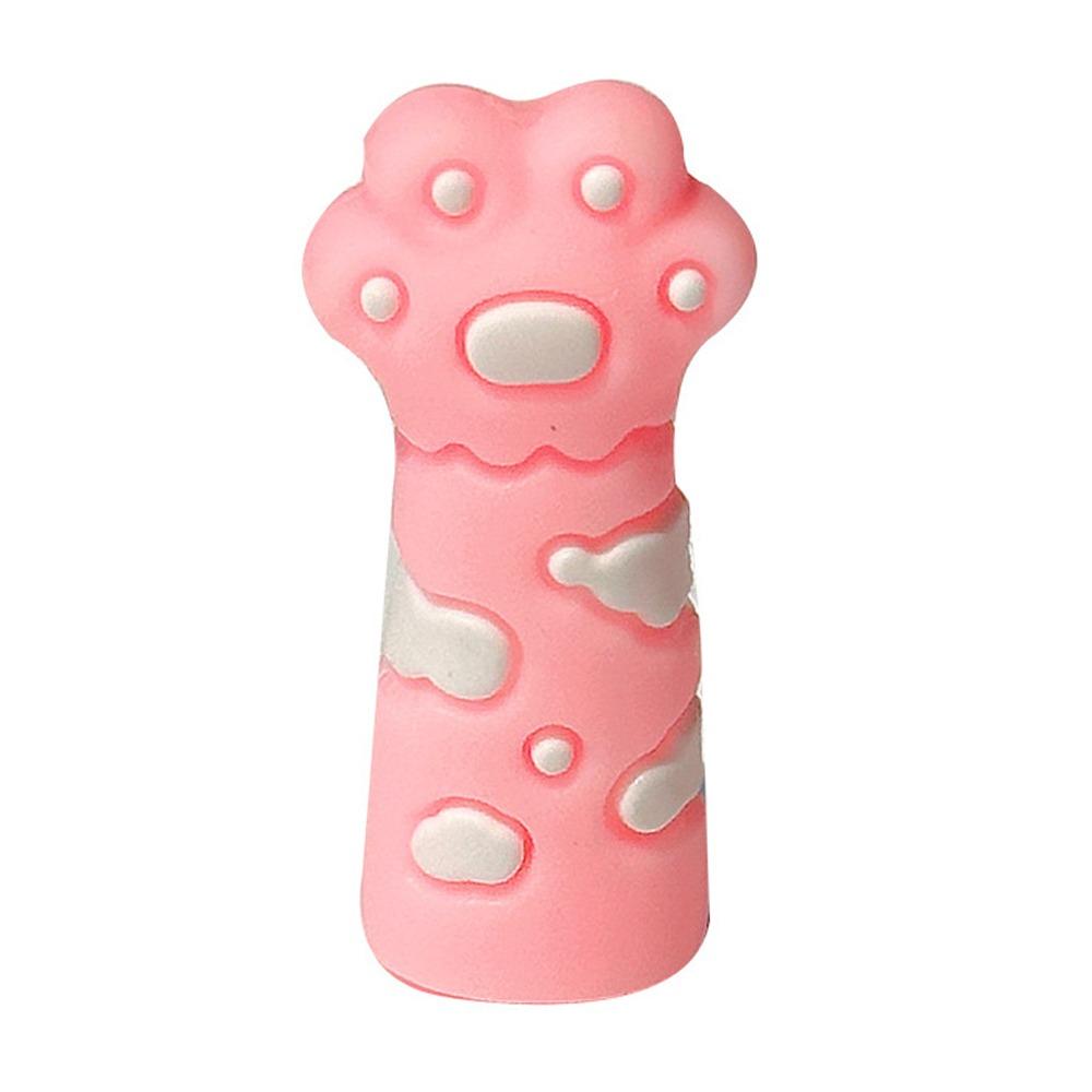 

Cute Soft Silicone Pen Cap Cat Claw Chewing-proof Pencil Toppers Multicolor Pencil Tip Protector School Office розовый