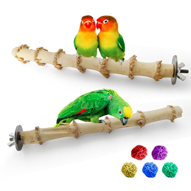 

Жерды для птиц-попугаев из натурального бамбука, стоящая палка с 5 шариками из ротанга, аксессуары для шлифовальной клетки для лап